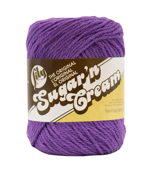 Lily Sugar'n Cream The Original Yarn, Hot Purple, 2.5oz(71g), Medium,  Cotton 