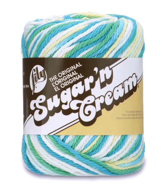 Lily Sugar N Cream Swimming Pool 100% Cotton Yarn, 2 Oz, Gauge 4