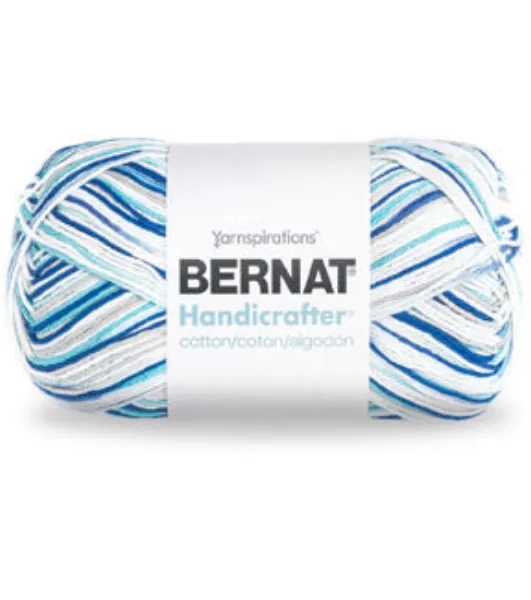 Bernat Handicrafter Ombre #4 Medium Cotton Yarn, Damask Ombre 12oz/340g, 573 Yards (2 Pack), Size: Two-Pack