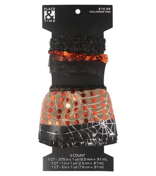 3yd Orange and Black Multi Halloween Trims by Place & Time by Place