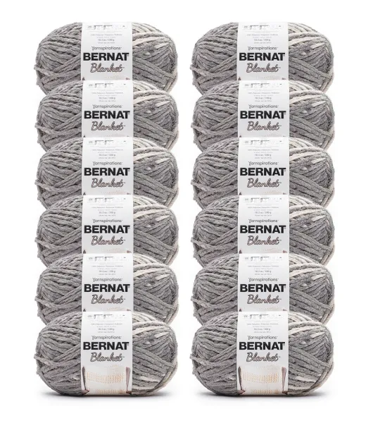 Bernat Blanket Yarn, Silver Steel - 10.5 oz total