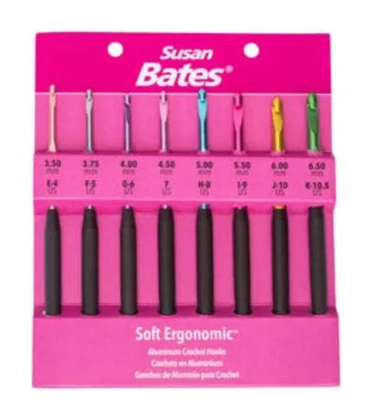 Susan Bates Silvalume Soft Ergonomic Crochet Hook Set by Susan