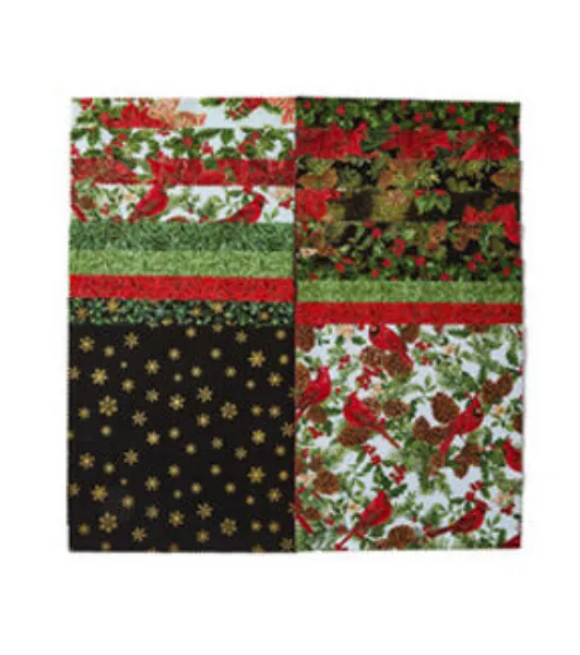 Hi Fashion 10” Traditional Christmas Cotton Fabric Squares 42pc by Hi  Fashion