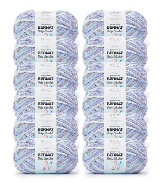 Bernat Baby Blanket Yarn, Baby Denim, 10.5oz(300g), Super Bulky , Polyester