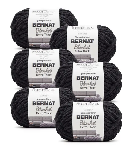 Bernat Mega Bulky Yarn - (7) JUMBO Gauge 100% Acrylic - 10.5oz - Aran - For  Crochet, Knitting & Crafting : : Home