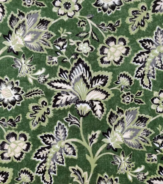 Green Intricate Floral Luxe Flannel Fabric by Joann