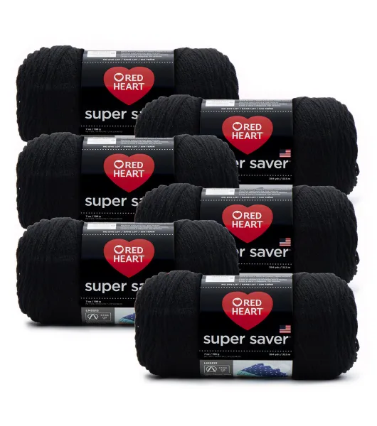 Red Heart Multipack of 6 Black with Love Yarn