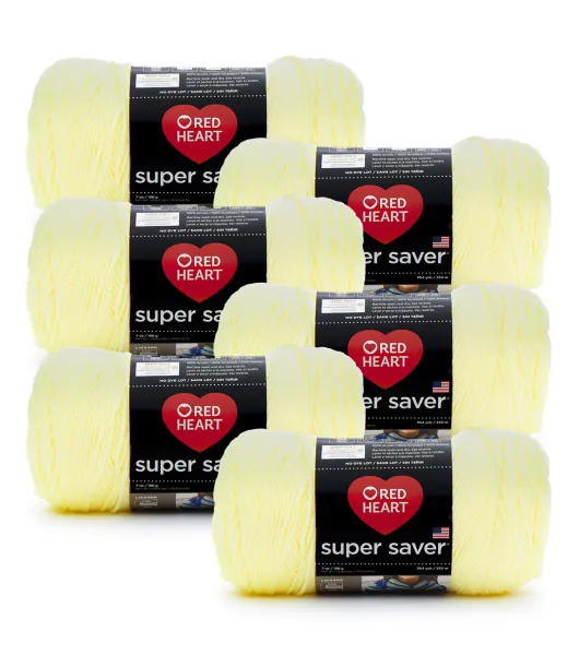 Red Heart Super Saver Medium Acrylic Bright Yellow Yarn, 364 yd