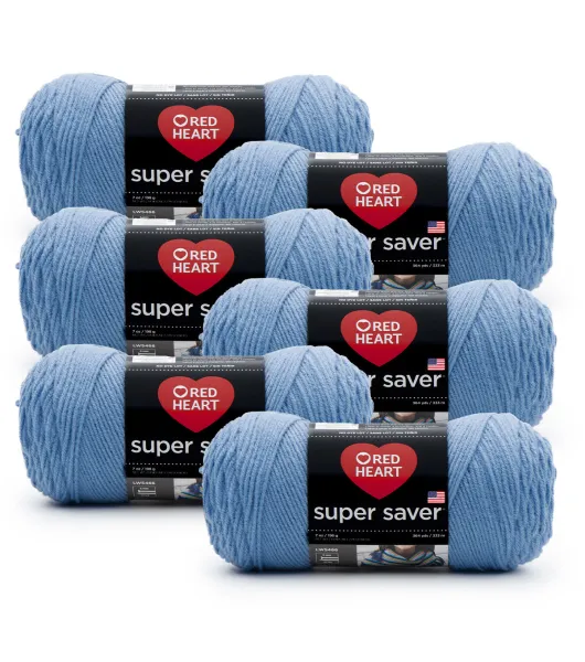 Red Heart With Love Yarn - Blue Hawaii, Multipack of 6