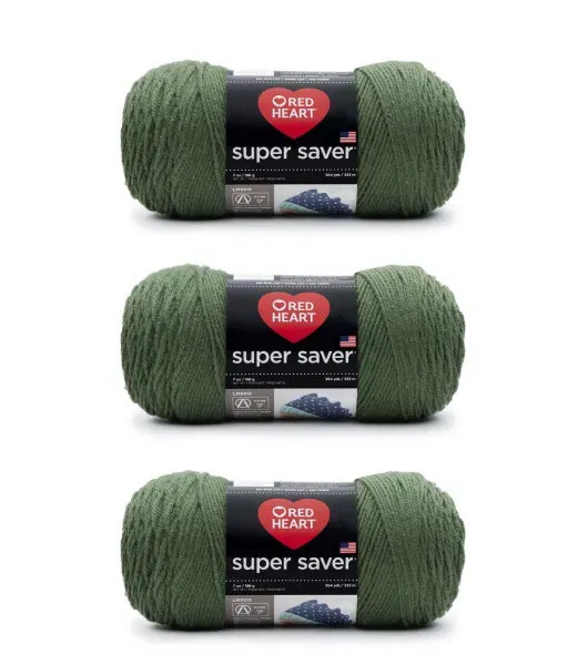 Red Heart Super Saver Worsted Weight Yarn 3 Bundle