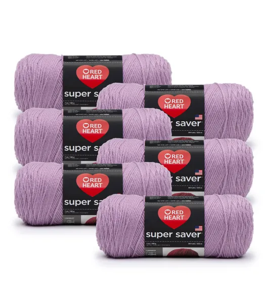 Lot of 4--Red Heart Super Saver Metallic Yarn, (White/Fuschia