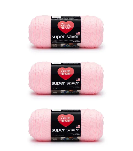 Red Heart Super Saver Yarn-Pretty 'n Pink