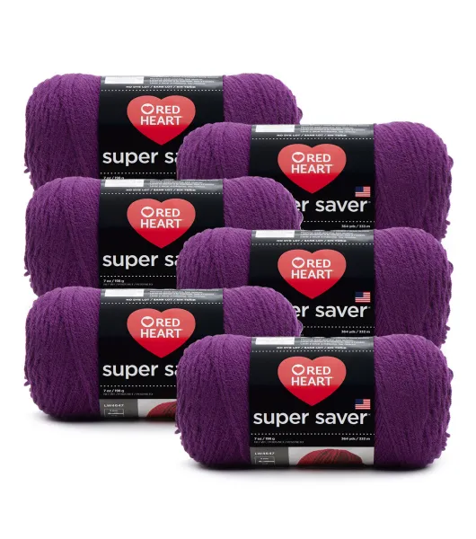 Red Heart Super Saver 6pk Worsted Weight Yarn - Pretty N Pink - Red Heart Yarn - Yarn & Needlecrafts