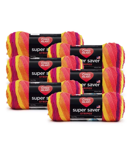 Red Heart Super Saver Neon Stripes - Yarn