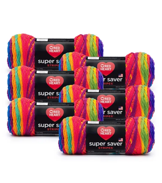 Red Heart Super Saver Yarn - Favorite Stripe