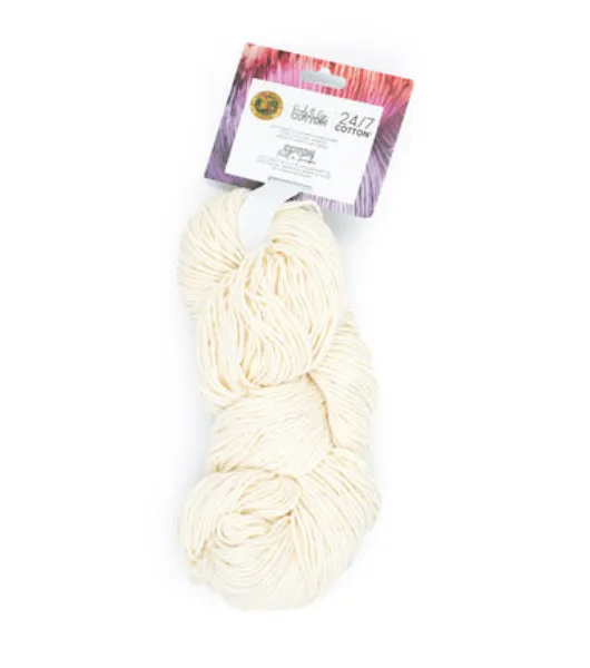 Lion Brand 24/7 Cream Cotton Undyed Yarn by Lion Brand