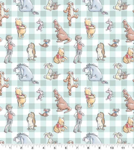 Disney Winnie The Pooh & Friends Gingham Cotton Fabric by Joann