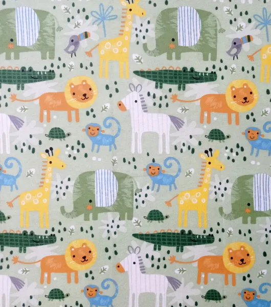 Fabric Traditions Jungle Babies Animal Nursery Cotton Fabric