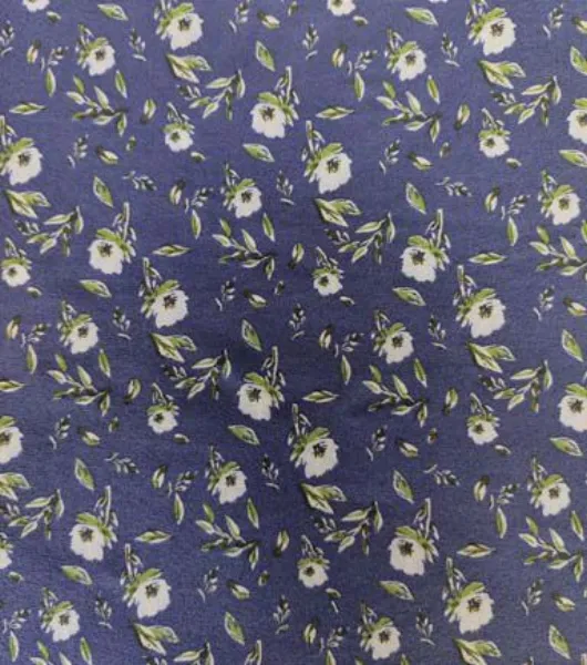 Floral on Dark Blue Double Brush Jersey Knit Fabric by Joann