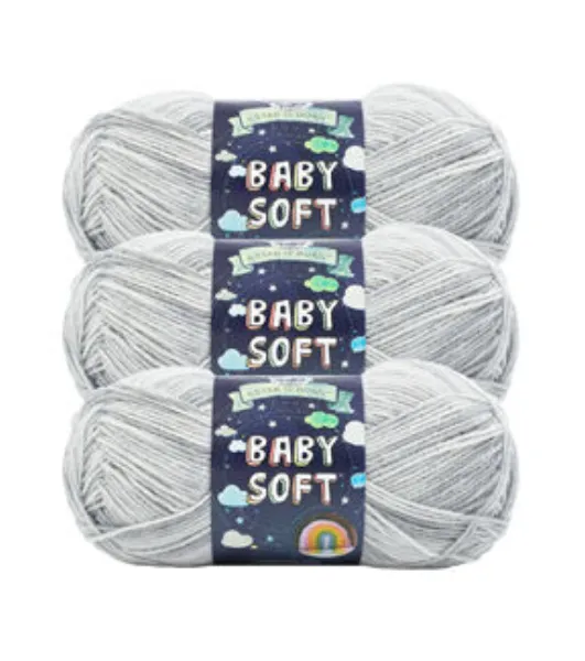 3 ct Lion Brand Baby Soft Variegates Yarn in Grey Print | 4 | Michaels