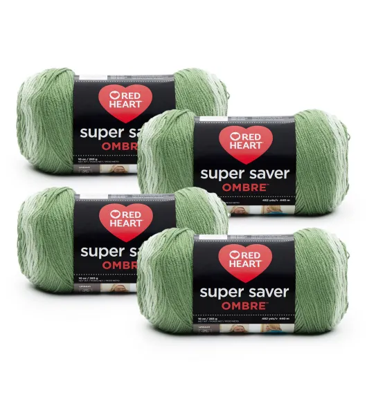 Red Heart Super Saver Ombre Yarn, Green Apple