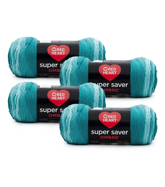 Red Heart Super Saver Yarn,Teal, 7 oz