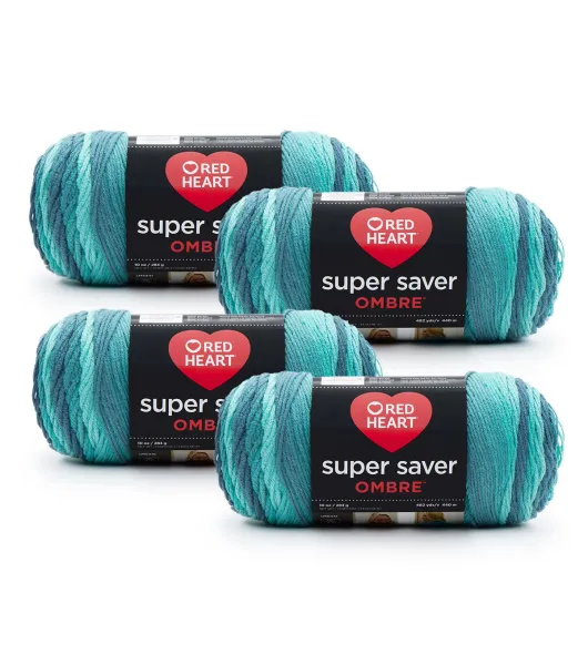 Red Heart Super Saver Ombre Yarn, Green Apple