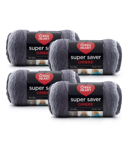 Red Heart Super Saver Ombre Yarn 4 Pack by Red Heart