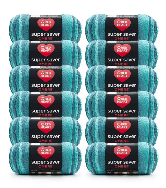 Red Heart Super Saver Ombre Yarn 12 Pack by Red Heart