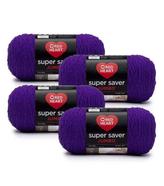 Multipack of 4 - Red Heart Super Saver Jumbo Yarn-Soft White