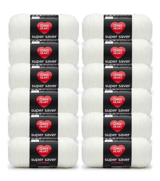 Red Heart Multipack of 6 White Super Saver Yarn 