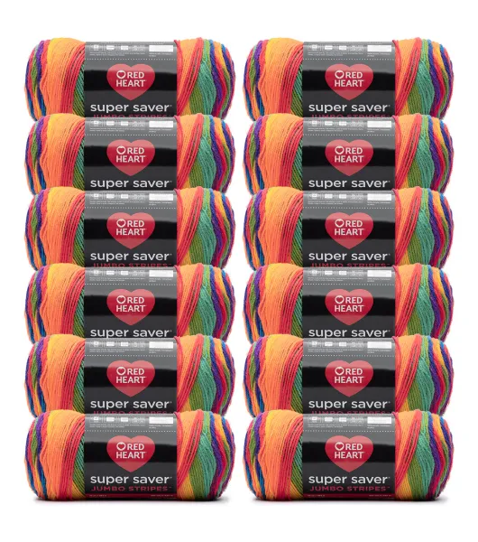 Red Heart Super Saver Neon Stripes - Yarn