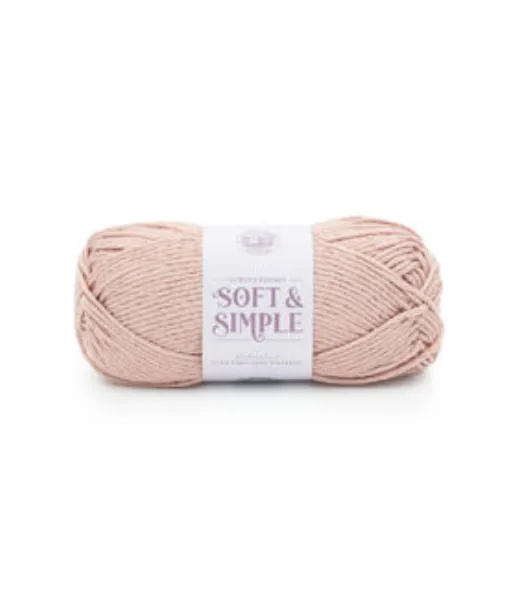 Lion Brand Soft Simple 131yds Dusty Pink Worsted Viscose Yarn by Lion Brand