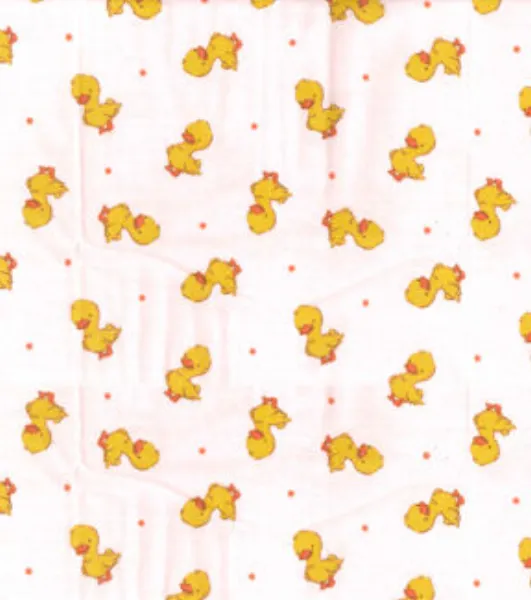 Farm Baby Ducklings on Pink Nursery Flannel Fabric by Joann