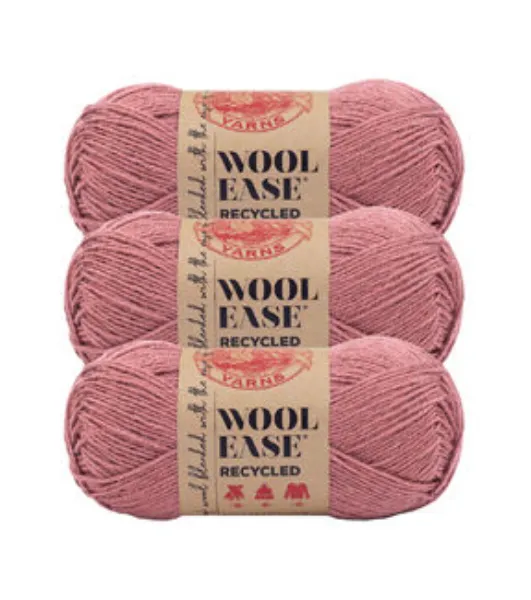  (3 Pack) Lion Brand Yarn Wool-Ease Yarn, Rose Heather