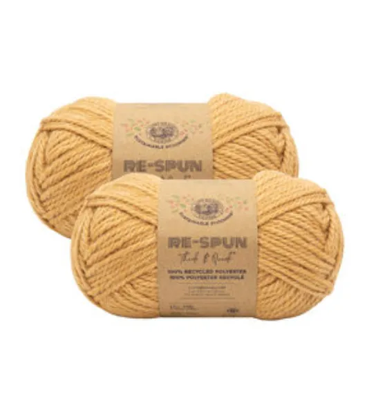 Lion Brand Yarn 843-157C Re-Spun Thick & Quick Yarn, Sunshine