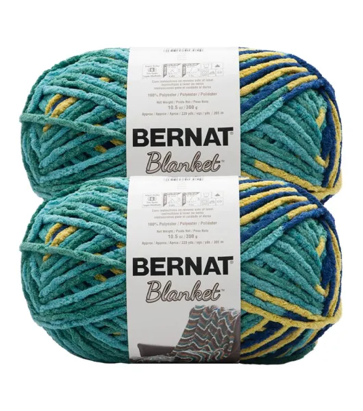 Bernat Blanket Smoky Green Yarn - 2 Pack of 300g/10.5oz