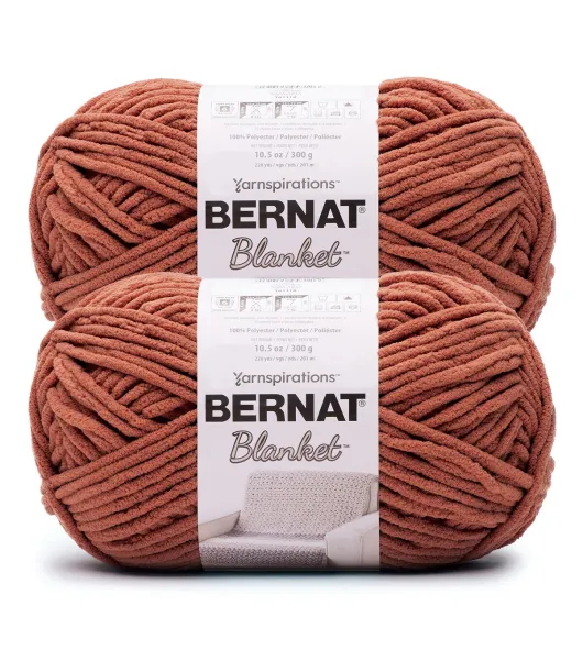 Bernat Blanket Tan Pink Yarn - 2 Pack of 300g/10.5oz - Polyester