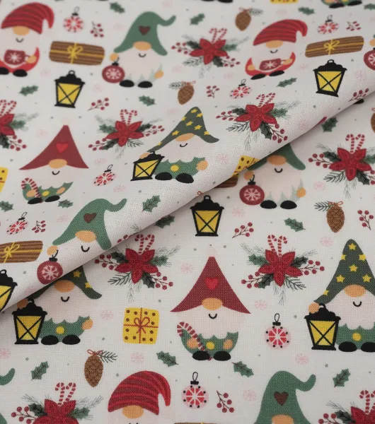 Gnomes Fabric,christmas Cotton Fabric by the Yard, 100% Cotton