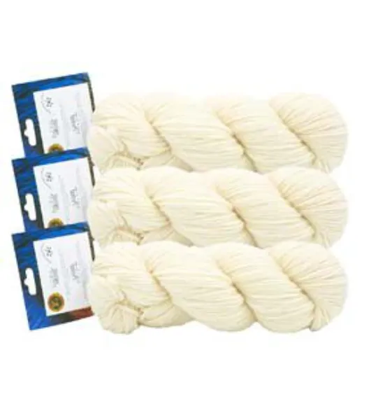 Lion Brand Fishermens Wool 205yds Worsted Ready To Dye Yarn 3 Bundle by Lion  Brand