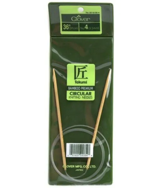 Clover 36” Bamboo Size 4 Circular Knitting Needle Set by Clover