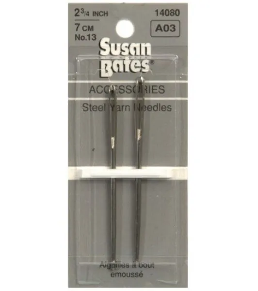 Susan Bates Steel Yarn Needles Size 13 2 Pkg