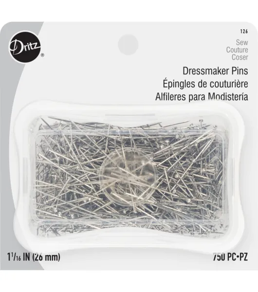 Dritz 1-1/16” Dressmaker Pins, Nickel, 750 pc by Dritz