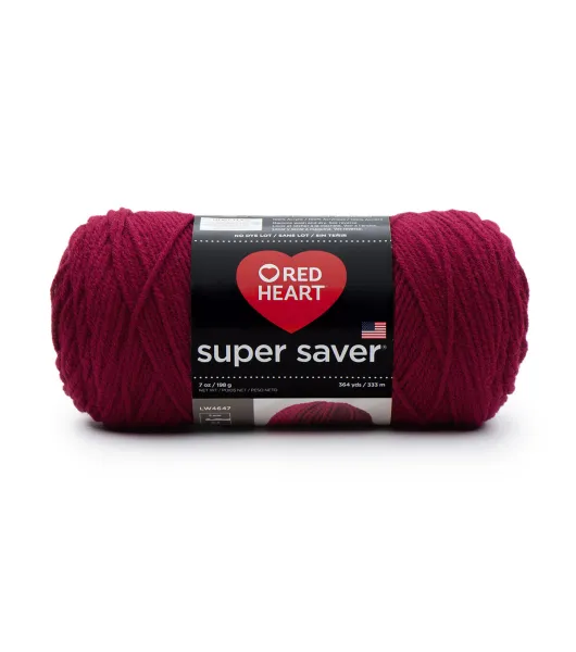 Red Heart Super Saver Yarn Crafts Knitting 100% Acrylic White & Cherry Red  Lot