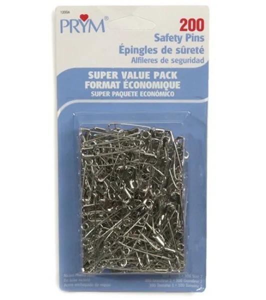 Dritz Safety Pins - Assorted Sizes, Pkg of 50 with Storage Box