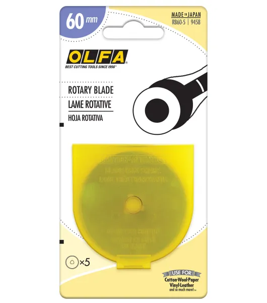 OLFA Rotary Blade Refills, 28 mm, Silver - 5 pack