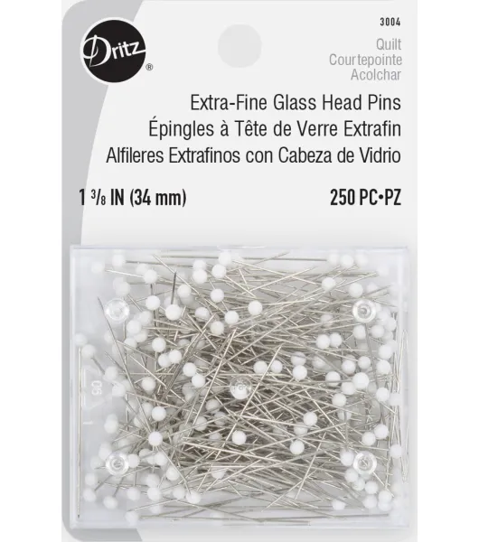 Dritz 1-3/8” Extra-Fine Glass Head Pins, 250 pc, White by Dritz | Joann x  Ribblr