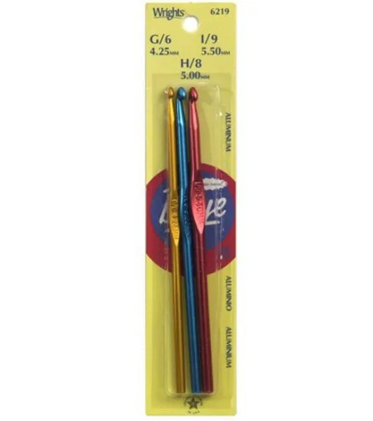 Boye Starter Aluminum Crochet Hook Set Size G, H, I by Boye