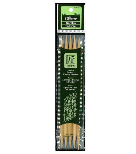 Clover Bamboo Double Point Knitting Needles 7'' - Size 10