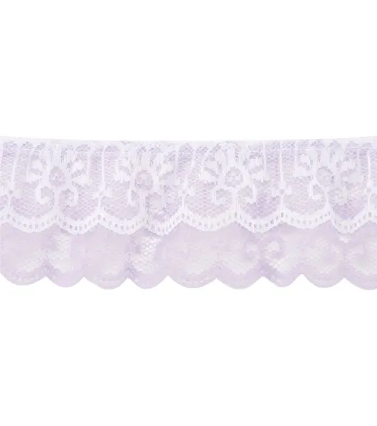 White & Pink Ruffled Lace Trim